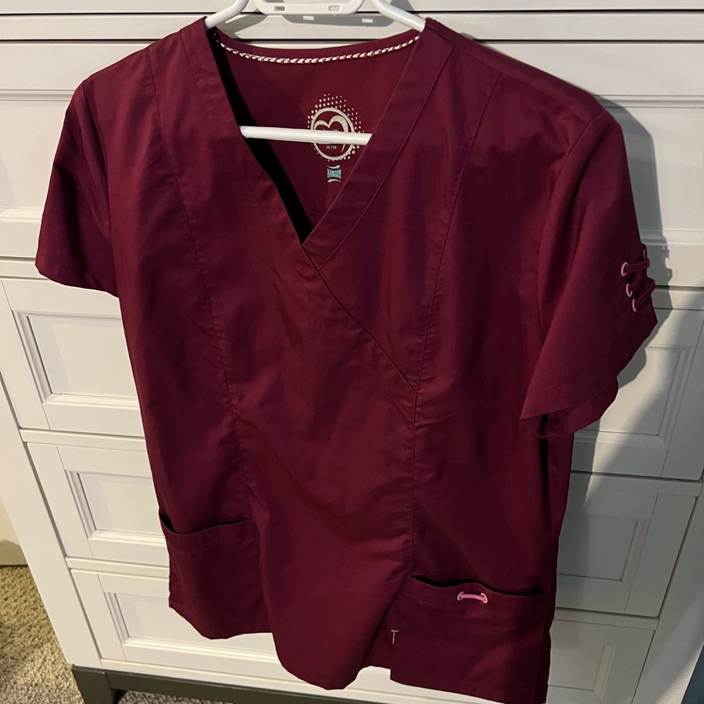 Burgundy Scrub Top